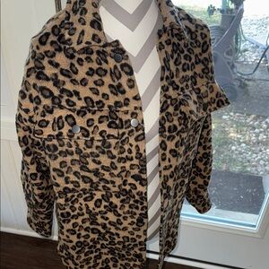 Wild Fable Leopard Print Teddy Jacket